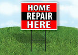 HOME REPAIR HERE BLACK STRIPE Plastic Yard Sign ROAD SIGN with Stand