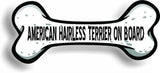 Dog on Board American Hairless Terrier Bone Car Magnet Bumper Sticker 3"x7"