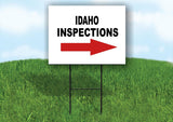 INSPECTIONS RIGHT ARROW RED_ IDAHO Yard Sign with Stand LAWN SIGN