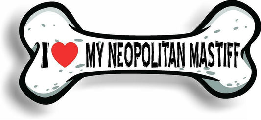 I Love My Neopolitan Mastiff Car Magnet Bumper Sticker 3"x7"