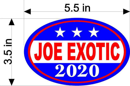 Joe Exotic Tiger King for President 2020 Car magnet Magnetic Bumper Sticker oval