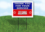 JULIANNA THANK YOU SERVICE 18 in x 24 in Yard Sign Road Sign with Stand