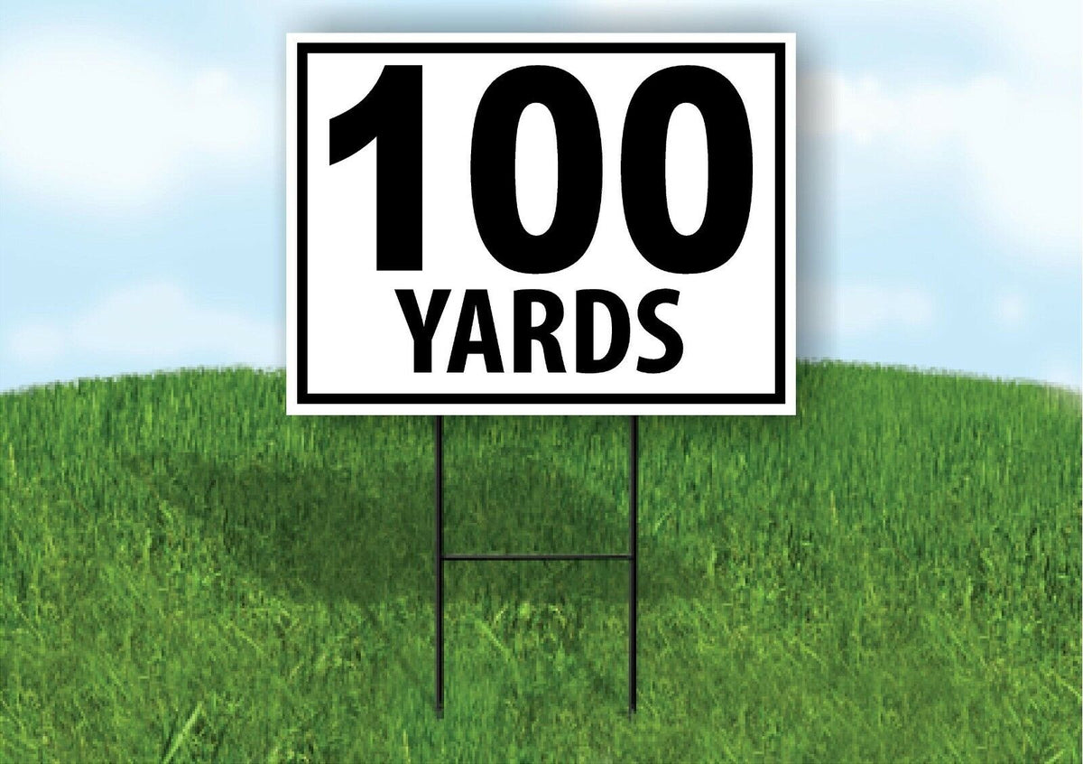 100 YARDS DISTANCE MARKER TARGET RUNNING Plastic Yard Sign ROAD SIGN with Stand