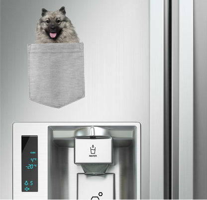 Keeshonden Dog in pocket Fridge Car Magnet Bumper Sticker App size 4"x7"