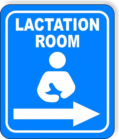 LACTATION ROOM RIGHT ARROW WHITE Metal Aluminum composite sign
