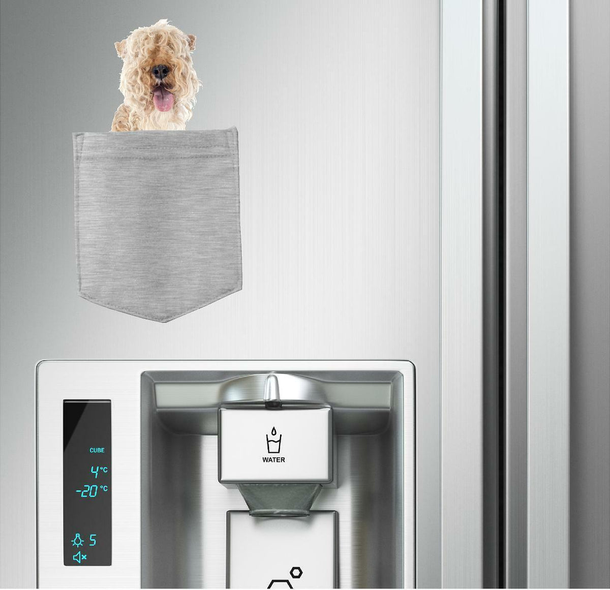 Lakeland Terrier Dog in pocket Fridge Car Magnet Bumper Sticker App size 4"x7"