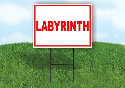 LABYRINTH RED WHITE Yard Sign Road with Stand LAWN SIGN