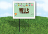 WELLS WELCOME BABY GREEN  18 in x 24 in Yard Sign Road Sign with Stand