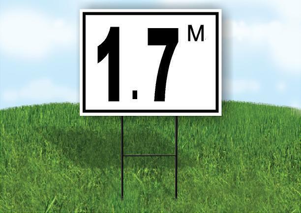 1.7 m pool depth black white 18inx24in Yard Road Sign w/ Stand