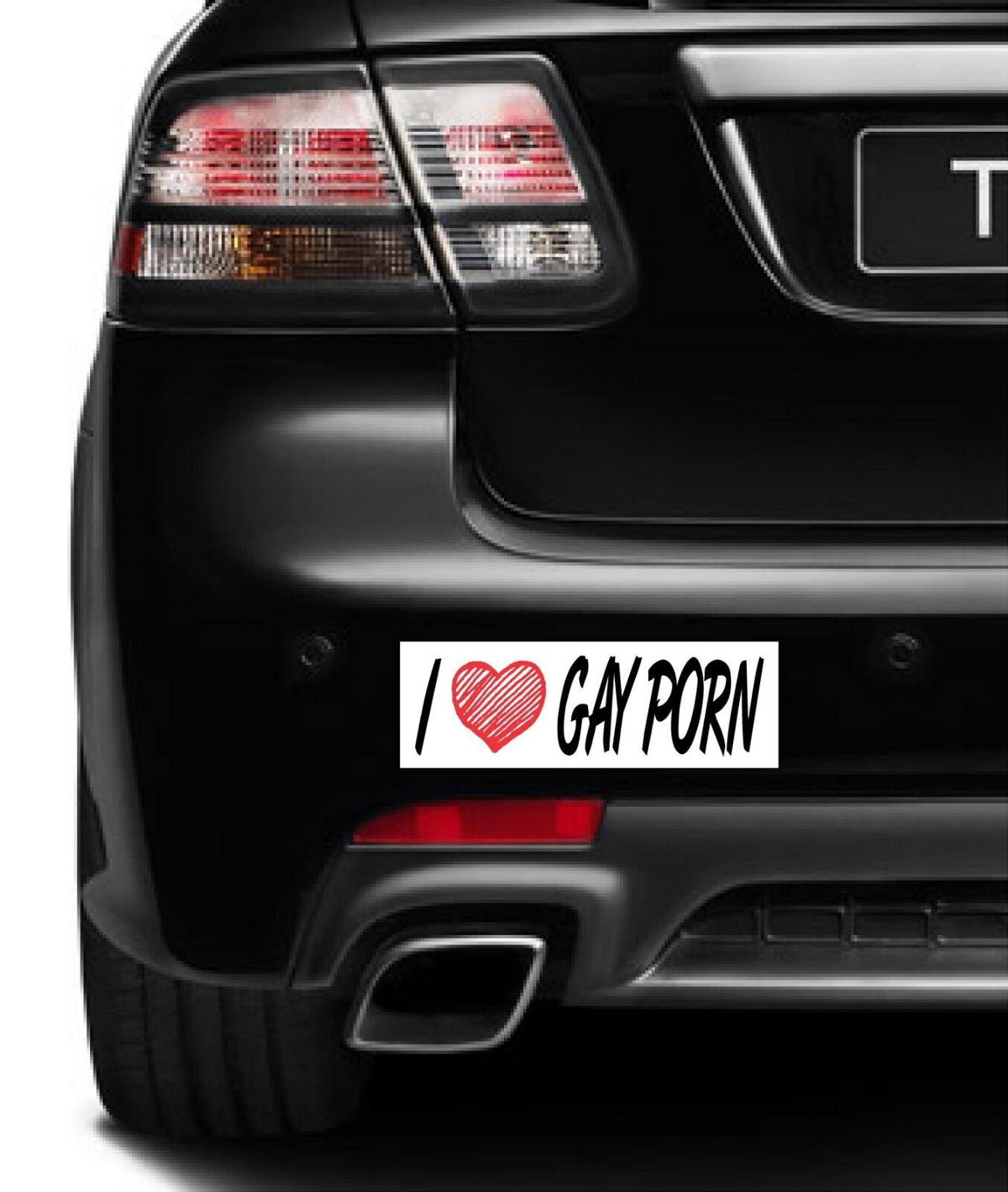 Set of 4 prank magnetic bumper stickers magnets funny hilarious I love gay porn
