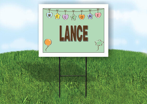LANCE WELCOME BABY GREEN  18 in x 24 in Yard Sign Road Sign with Stand