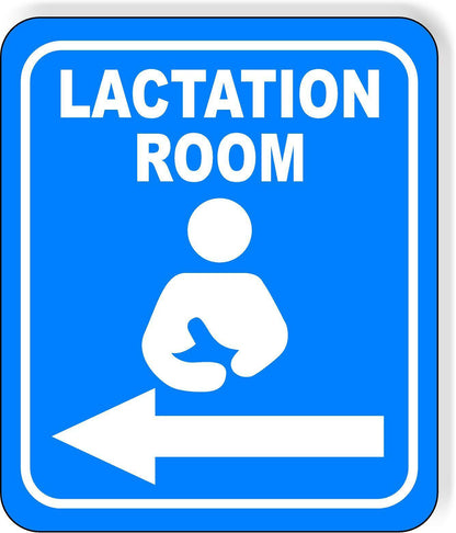 LACTATION ROOM LEFT ARROW WHITE Metal Aluminum composite sign
