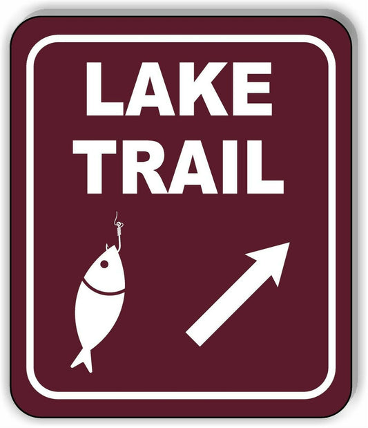 LAKE TRAIL DIRECTIONAL 45 DEGREES UP RIGHT ARROW Metal Aluminum composite sign