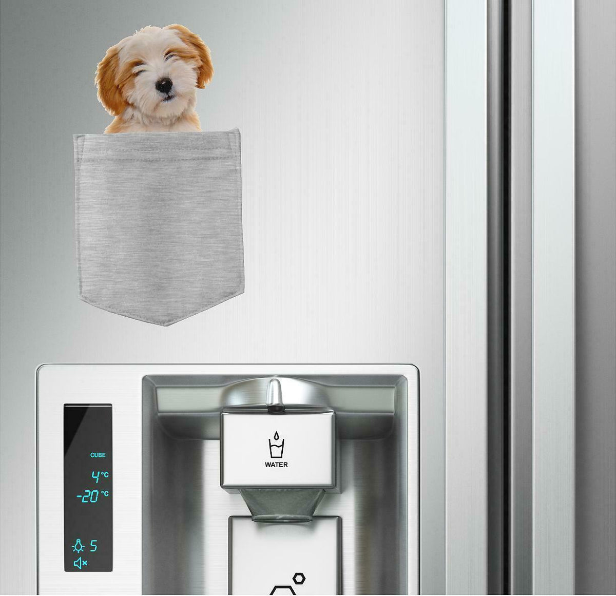 Tibetan Terrier Dog in pocket Fridge Car Magnet Bumper Sticker App size 4"x7"