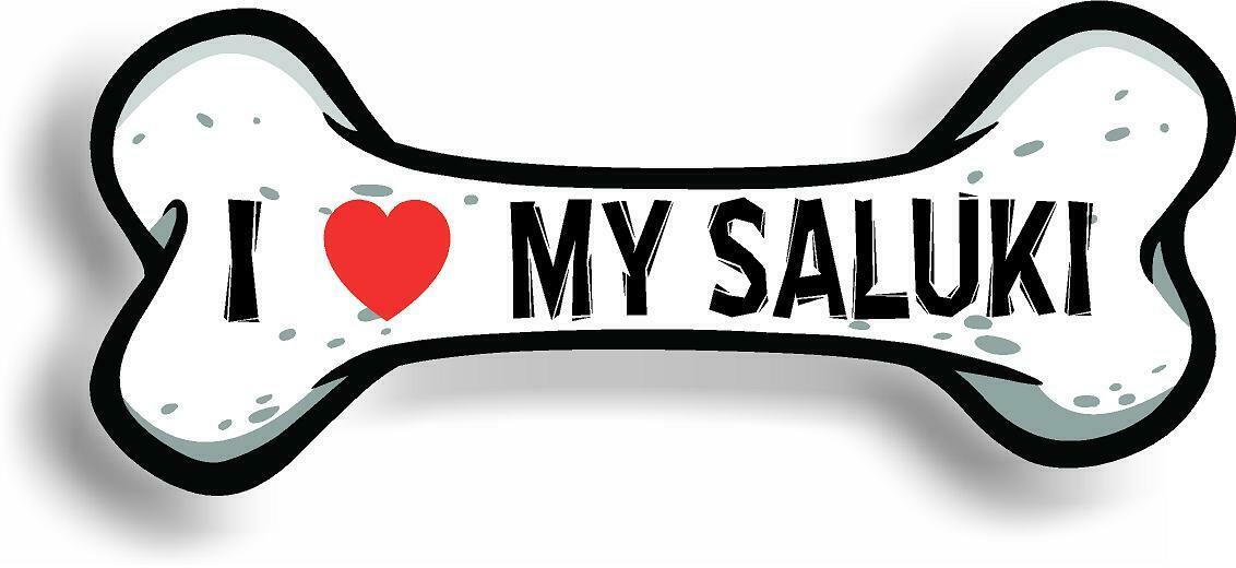 I Love My Saluki Car Magnet Bumper Sticker 3"x7"