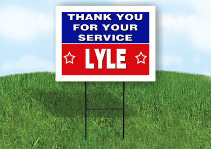 LYLE THANK YOU SERVICE 18 in x 24 in Yard Sign Road Sign with Stand