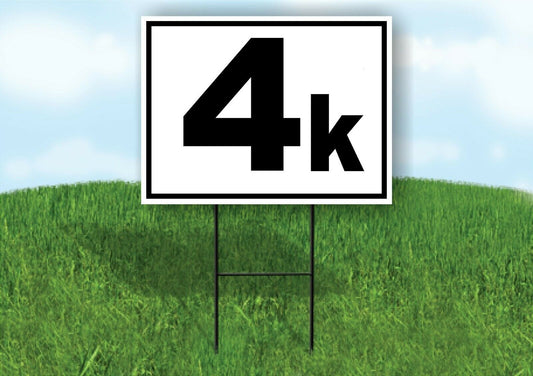 KILOMETER 4 K DISTANCE MARKER  RUNNING RACE BLACK Yard Sign with Stand LAWN SIGN