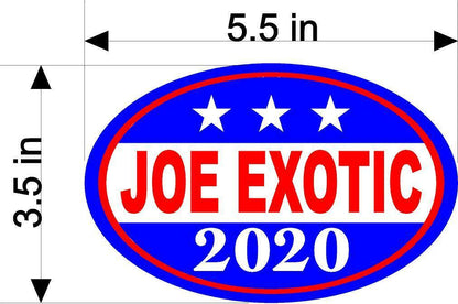 Joe Exotic Tiger King for President 2020 Car magnet Magnetic Bumper Sticker oval