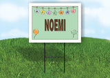 NOEMI WELCOME BABY GREEN  18 in x 24 in Yard Sign Road Sign with Stand