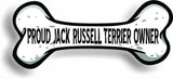 Proud Jack Russell Terrier Owner Bone Car Magnet Bumper Sticker 3"x7"