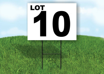 LOT 10 BLACK WHITE Yard Sign with Stand LAWN SIGN