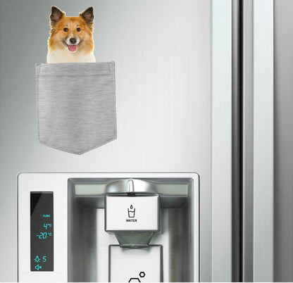 Icelandic Sheepdog Dog in pocket Fridge Car Magnet Bumper Sticker App size 4"x7"