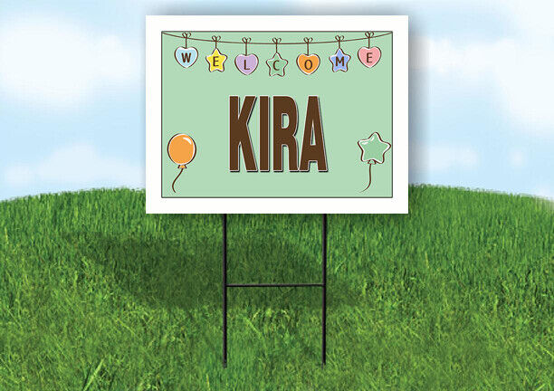 KIRA WELCOME BABY GREEN  18 in x 24 in Yard Sign Road Sign with Stand