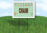 CHAIM WELCOME BABY GREEN  18 in x 24 in Yard Sign Road Sign with Stand