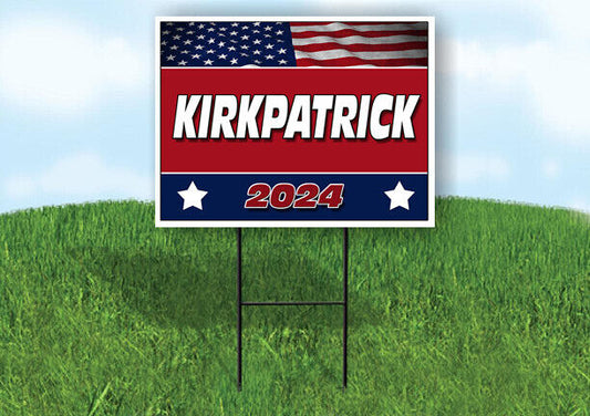 KIRKPATRICK FLAG RED 2024 18inx24in Yard Road Sign w/ Stand