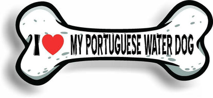I Love My Portuguese Water Dog Car Magnet Bumper Sticker 3"x7"