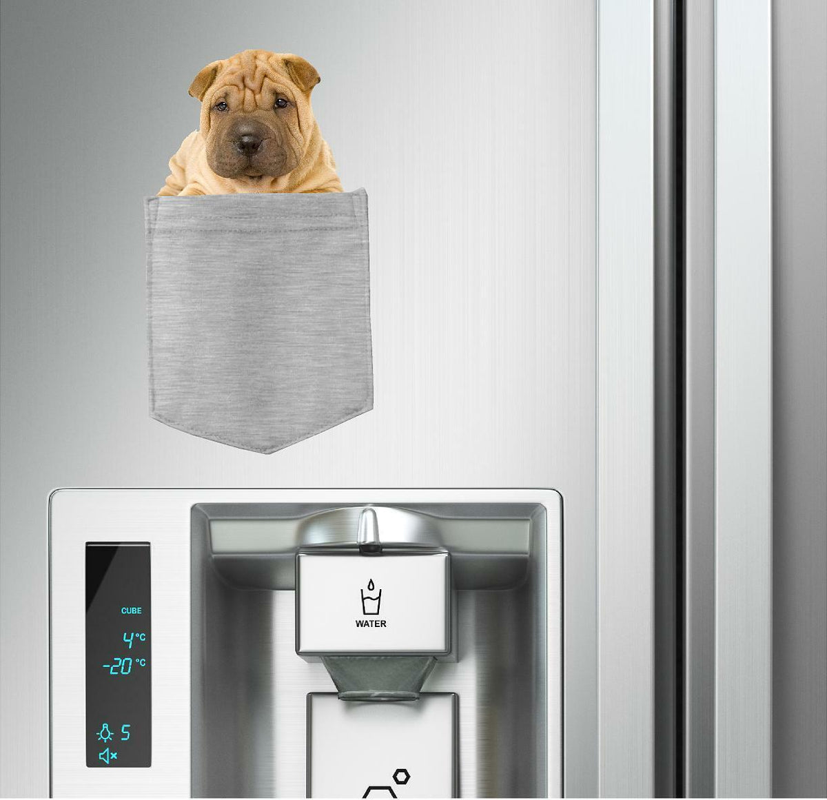 Chinese Shar-pei Dog in pocket Fridge Car Magnet Bumper Sticker App size 4"x7"