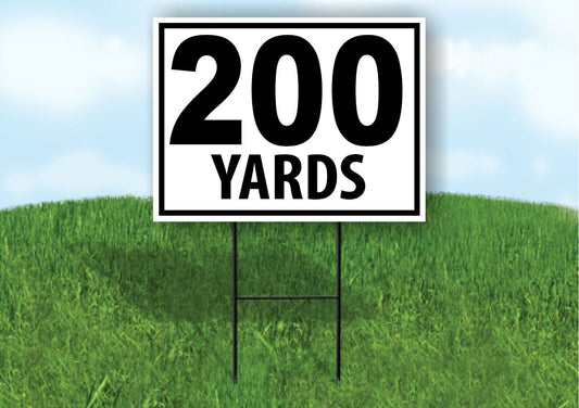 200 YARDS DISTANCE MARKER TARGET RUNNING Plastic Yard Sign ROAD SIGN with Stand