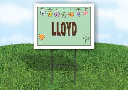 LLOYD WELCOME BABY GREEN  18 in x 24 in Yard Sign Road Sign with Stand