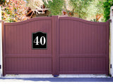 40 Bay Garage Door Plate Field Lane Gate Number BLACK Aluminum Composite Sign