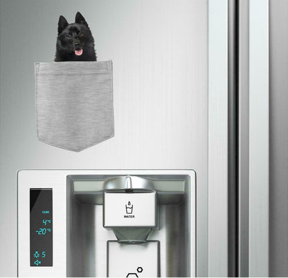 Schipperkes Dog in pocket Fridge Car Magnet Bumper Sticker App size 4"x7"