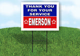 EMERSON THANK YOU SERVICE 18 in x 24 in Yard Sign Road Sign with Stand