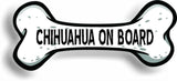 Dog on Board Chihuahua Bone Car Magnet Bumper Sticker 3"x7"