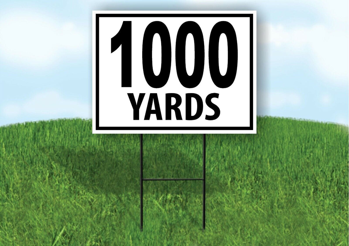 1000 YARDS DISTANCE MARKER TARGET RUNNING Plastic Yard Sign ROAD SIGN with Stand