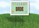 BIRDIE WELCOME BABY GREEN  18 in x 24 in Yard Sign Road Sign with Stand