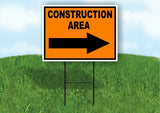 Construction AREA RIGHT ARROW Yard Sign Road with Stand LAWN SIGN Single sided