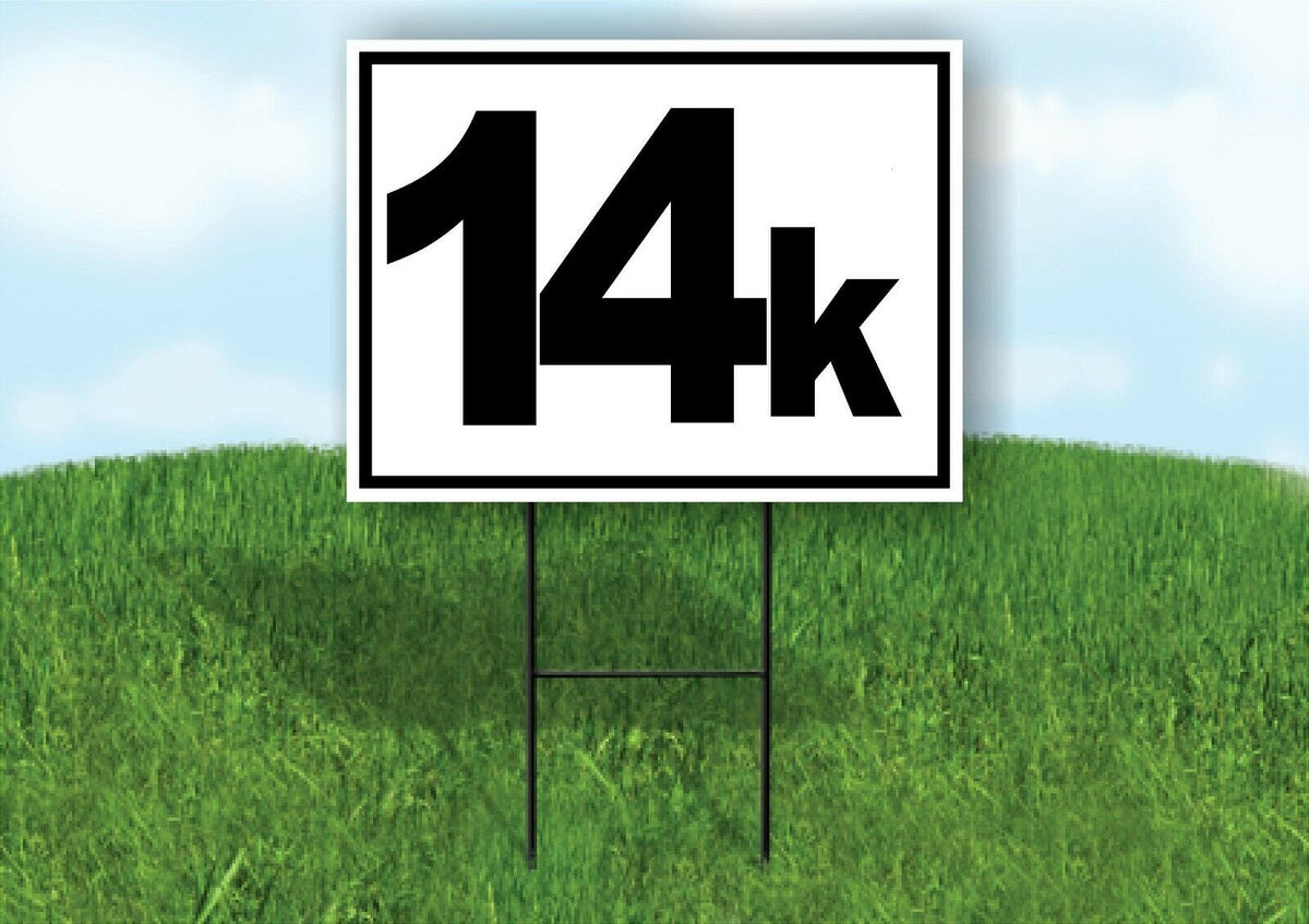 KILOMETER 14 K DISTANCE MARKER  RUNNING RACE Yard Sign with Stand LAWN SIGN