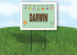 DARWIN WELCOME BABY GREEN  18 in x 24 in Yard Sign Road Sign with Stand