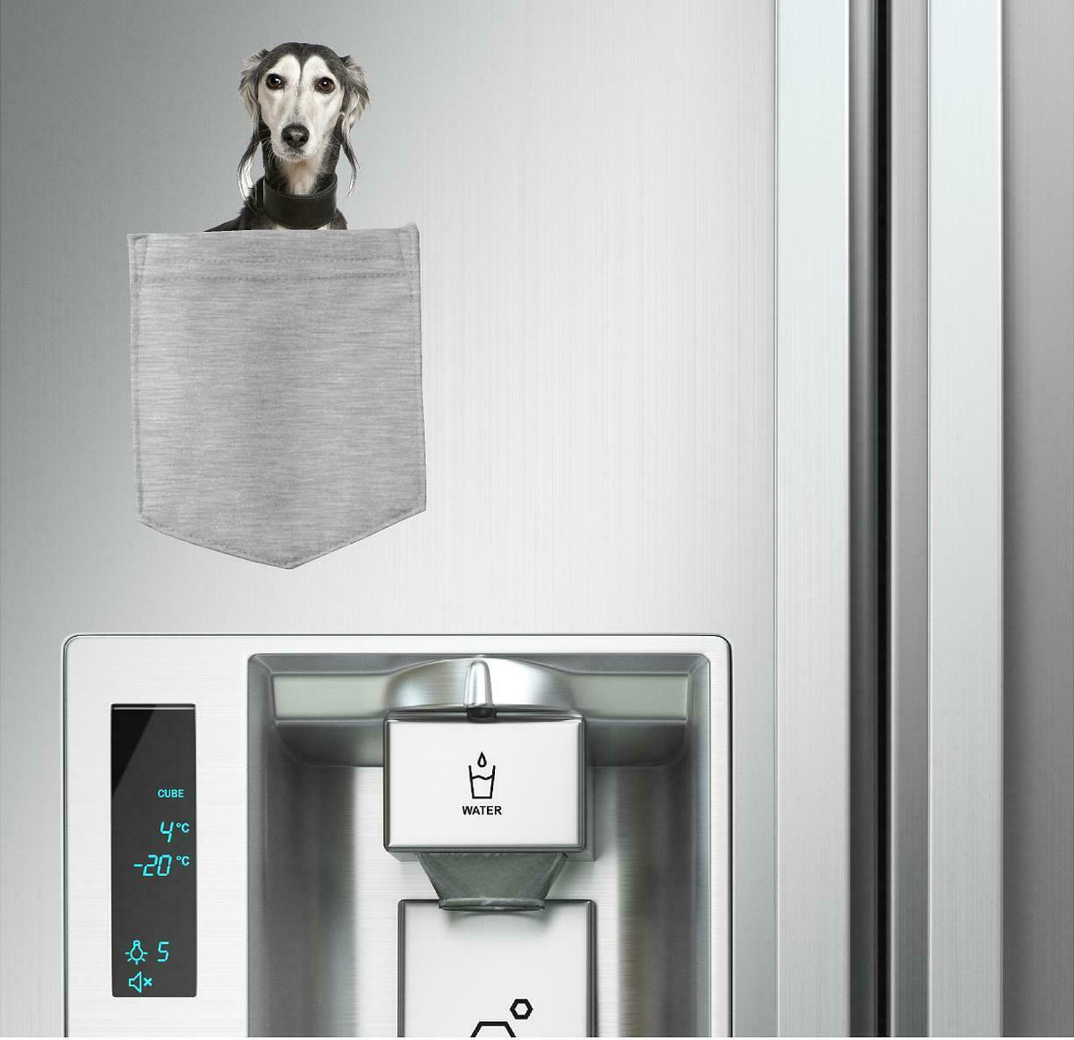 Saluki Dog in pocket Fridge Car Magnet Bumper Sticker App size 4"x7"