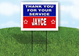 JAYCE THANK YOU SERVICE 18 in x 24 in Yard Sign Road Sign with Stand