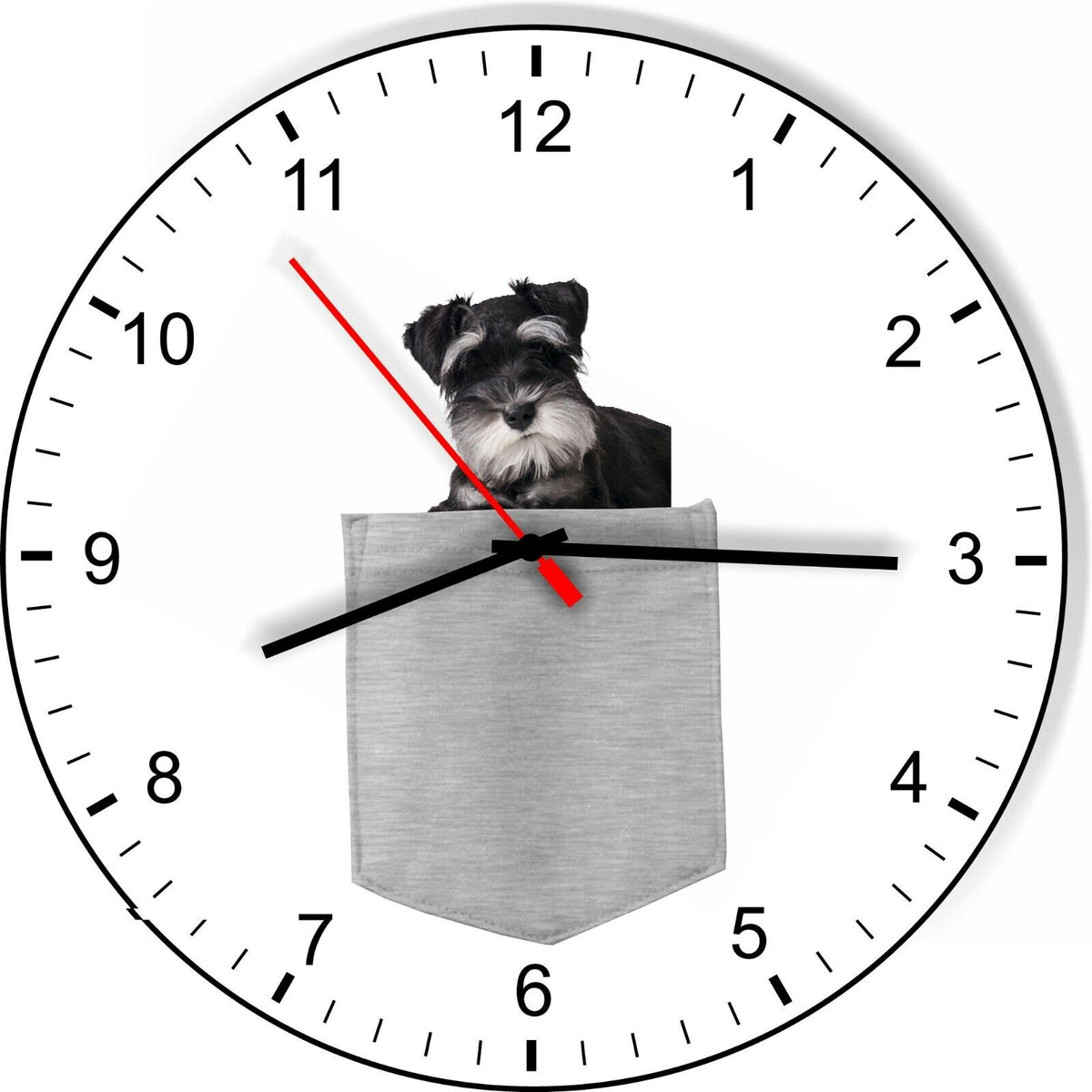 Miniature Schnauzer In Your Pocket Dog kitchen living room Wall Clock