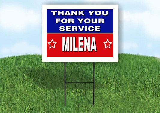 MILENA THANK YOU SERVICE 18 in x 24 in Yard Sign Road Sign with Stand