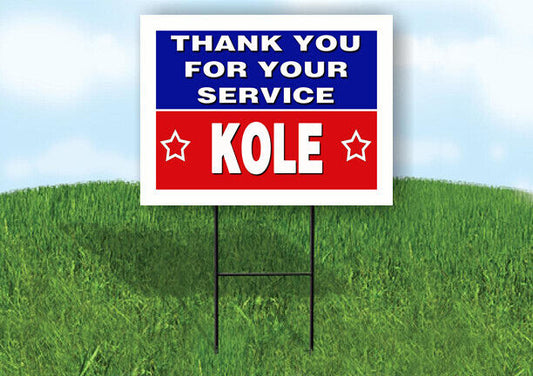 KOLE THANK YOU SERVICE 18 in x 24 in Yard Sign Road Sign with Stand