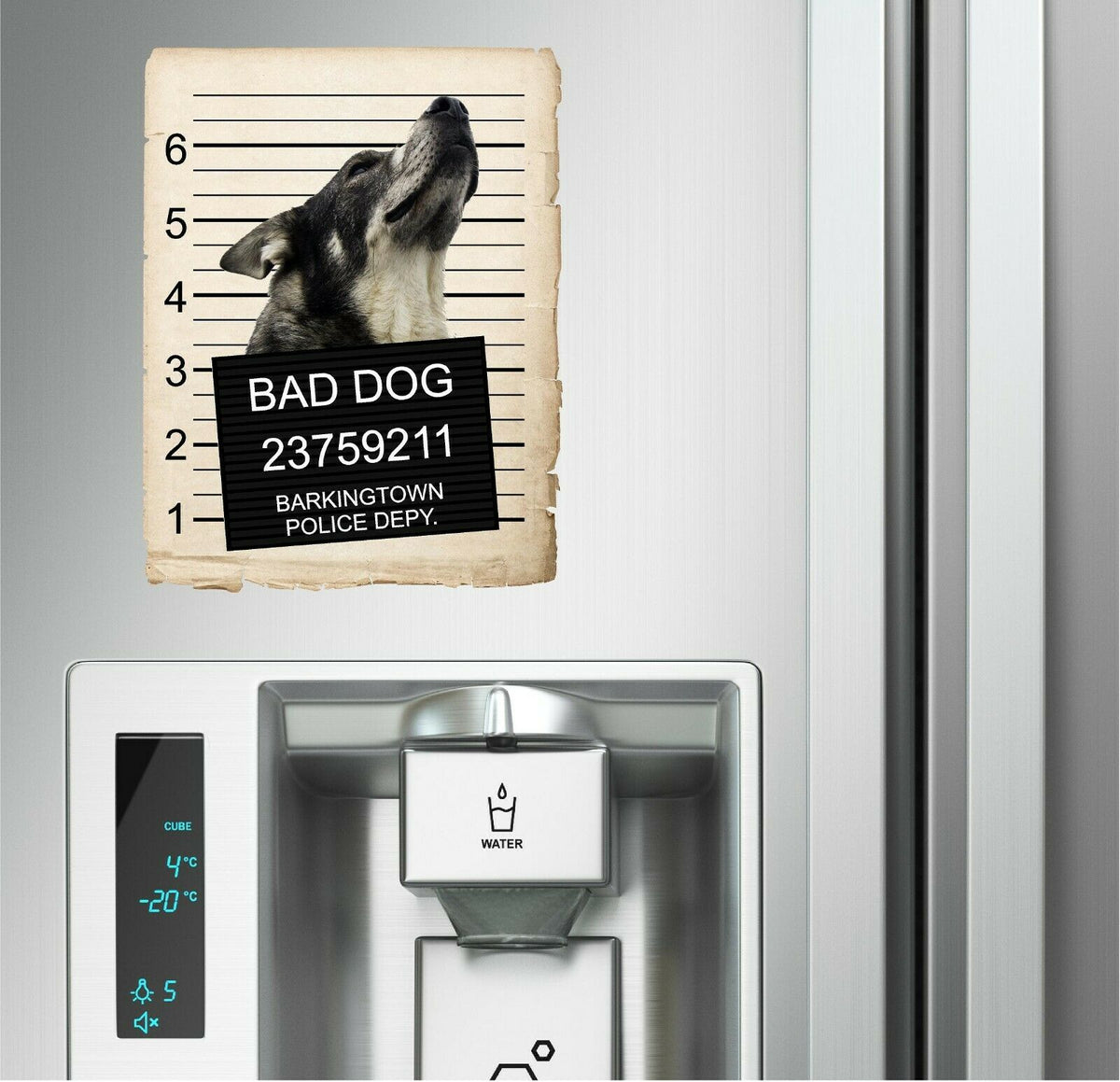 Norwegian Elk Hound Mugshot Bad Dog Fridge refrigerator Car Magnet