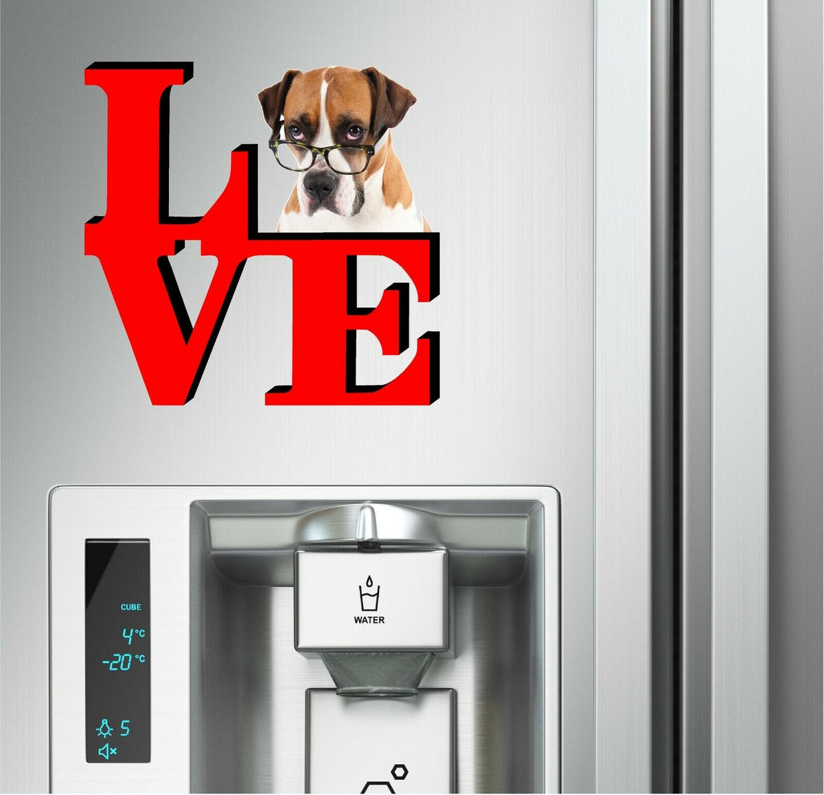 Boxer with Glasses Dog Love Park Cute Dog Fridge Refrigerator Car Magnet