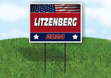 LITZENBERG FLAG RED 2024 18inx24in Yard Road Sign w/ Stand